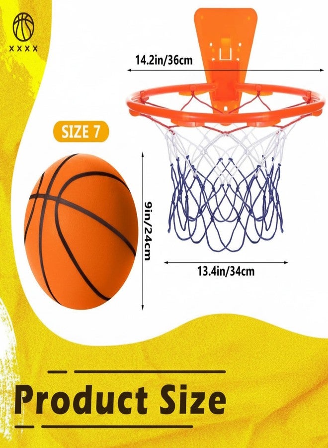 Silipull Silent Basketball and Hoop Set Soft Foam Indoor Basketball No Noise for Indoor Dribbling and Shooting Practice Ideal for Teens Adults(Orange,Size 7) - Image 2